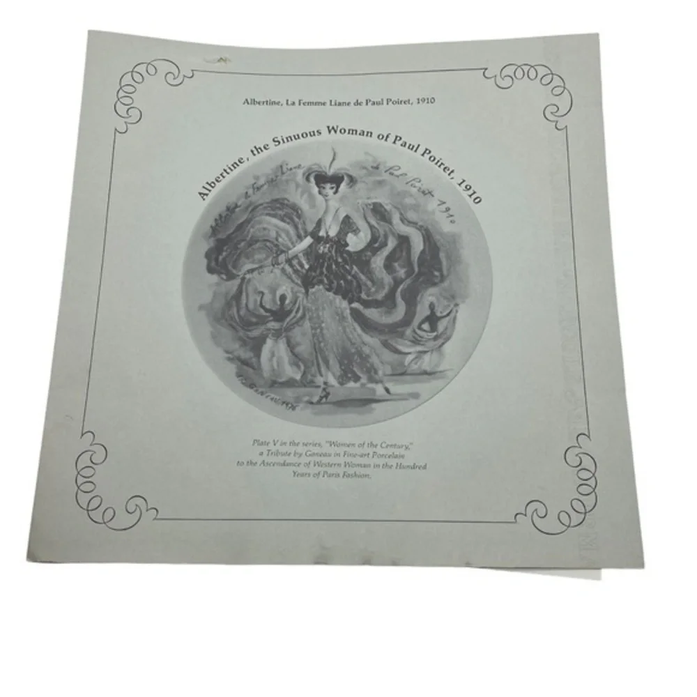 Vintage Limoges Albertine The Sinuous Women Of Paul Poiret 1910 Plate